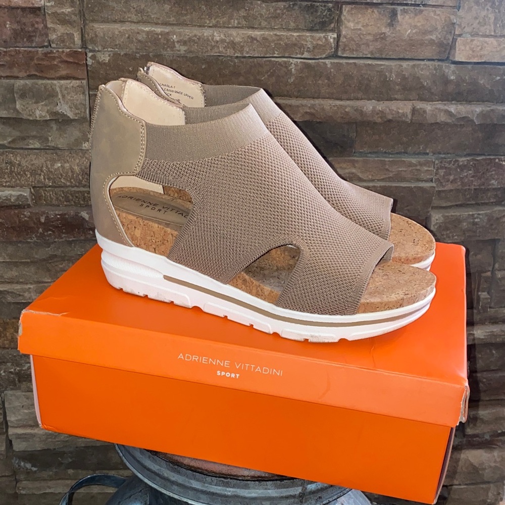 Adrienne Vittadini Sport Taupe Sandals